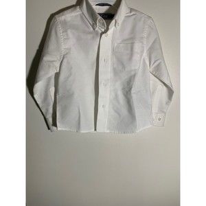 Izod 2t Plain White Long Sleeve Collar Shirt